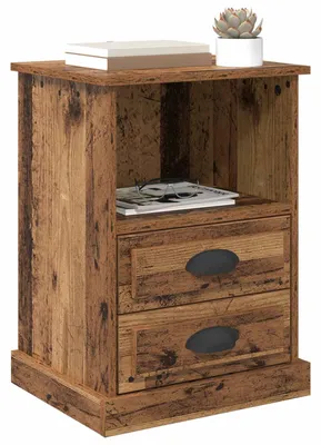 Produktbild von vidaXL Nachttisch mit Schubladen Altholz 36 x 43 x 60 cm Holzwerkstoff