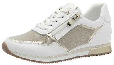 Produktbild von MARCO TOZZI Damen Sneaker Schnürschuh Muster Reißverschluss 2-23713-41, Größe:39 EU, Farbe:Weiß