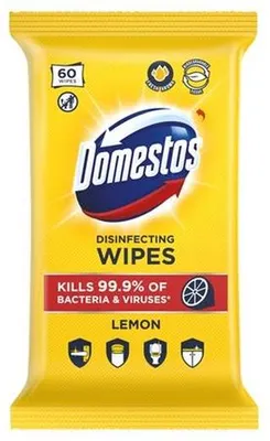 Vlhčené utierky, 60 ks, DOMESTOS "citrus"