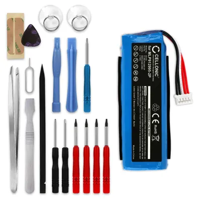 Produktbild von CELLONIC 1x Akku für Lautsprecher Kompatibel mit JBL Charge 2 Plus, GSP1029102 - (6000mAh, 3.7V) + Werkzeug-Set