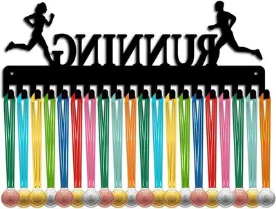 Produktbild von Medaillenhalter Wandmontage Rahmen für 60+ Medaillen Marathon Sport
