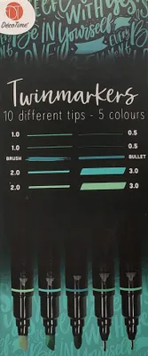 Produktbild von DecoTime Filzstifte 5 Farben Kalligraphie Doppelspitze