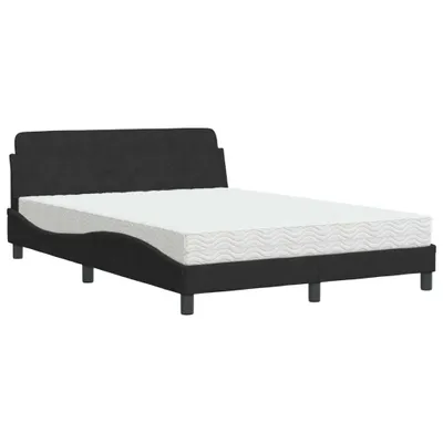 Produktbild von Bett mit Matratze "Dover" Schwarz 120x200 cm Samt