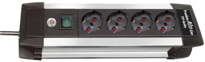 Produktbild von Brennenstuhl 1391005014 Mehrfachsteckdose, Serie Premium Alu Line, 4 Steckdosen