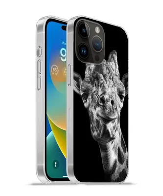 Produktbild von MuchoWow® Handyhülle Schutzhülle Hülle für Apple iPhone 14 Pro - Softcase Giraffe - Tier - Schwarz - Weiß Silikon Softcase Handy Hülle - Umschlag