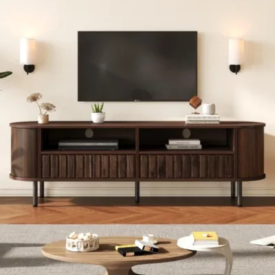 Produktbild von TV-Schrank, Lowboard mit 2 Schränken,mit 2 Schubladen,TV-Ständer für 65-Zoll-Fernseher 160*40*48cm