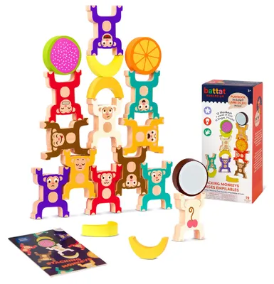 Produktbild von Battat Education Stacking Monkeys – Stapelspielzeug aus Holz
