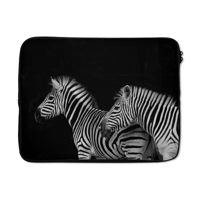 Produktbild von MuchoWow® Laptop Hülle 15 Zoll Zebra - Weiß - Tiere - Schwarz Laptoptasche - Laptoptasche - Sleeve - Rundum-Schutz
