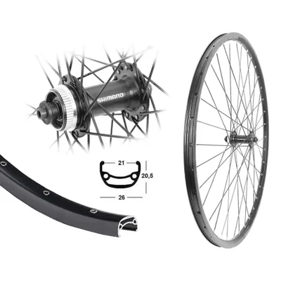 Produktbild von AGGRO-X 28 Zoll Alu Vorderrad 21-622 Laufrad Hohlkammer Shimano Alivio M4050 Schwarz MTB Disk Scheibenbremse Centerlock