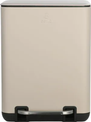Produktbild von ESTIA | Abfalleimer - Mülltonne - 6L - beige - mit Deckel - Mülleimer - Abfallbehälter - Badezimmer