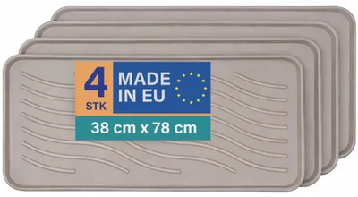 Obrázek produktu pro Odkapávací podložka na boty 78 x 38 x 2,5 cm, béžová, balení po 4 kusech, podložka s vysokým okrajem, vodotěsná, odolná odkapávací podložka na boty, ochrana před nečistotami a vlhkostí