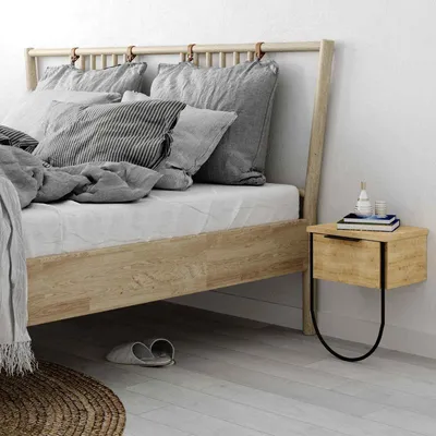 Produktbild von DECORTIE Norfolk Modern Nachttisch Eiche Schlafzimmermöbel 33 x 25 x 44 cm