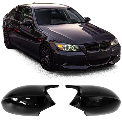 Für BMW 3er E90 E91 2005-2008 Vor FL Spiegelkappen Schwarz Glanz Spiegel Gehäuse in der Farbe Schwarz von Carparts-Online GmbH