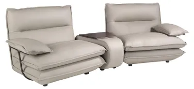 Produktbild von 2-Sitzer-Sofa aus taupegrauem Leder 6371