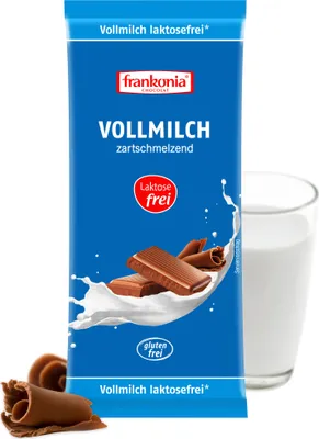 Produktbild von Frankonia Vollmilch Schokolade laktosefrei und glutenfrei 100g