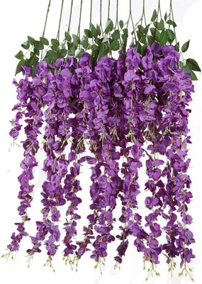 Obrázek produktu pro Umělé květy Wisteria, 100 cm, 6 kusů, umělé květiny vhodné pro svatební dekorace, fialové