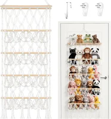 Produktbild von Kuscheltiernetz 42 cm, 4 Ebenen, für Kinderzimmer, Makramee