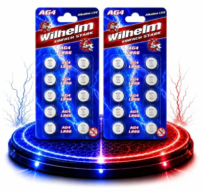 Produktbild von 20 X Wilhelm AG4 LR66 - L 626 - 177 - 377 - GP77A Qualitätsbatterien 1,5 V Alkaline