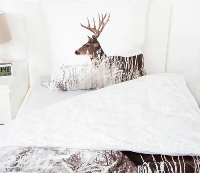 Immagine prodotto di Set di biancheria da letto Cervo paesaggio invernale 2 pezzi 135x200 cm 100% cotone