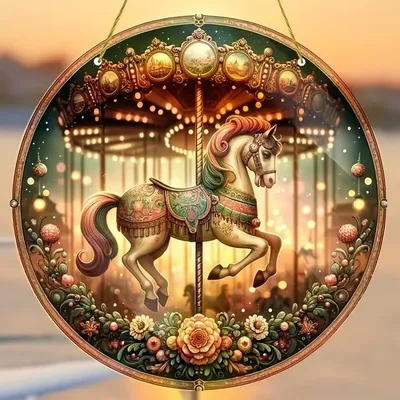 Image de Attrape-Soleil Carrousel en Vitrail - L KP32364