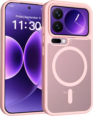 Immagine prodotto di Custodia magnetica per Xiaomi 17 Pro, compatibile con MagSafe, retro traslucido opaco, resistente agli urti Rosa