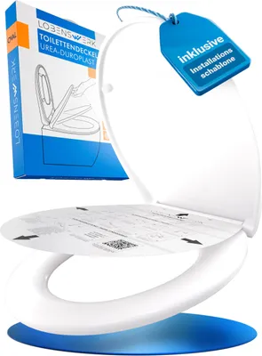 Produktbild von LOBENSWERK Toilettendeckel mit Absenkautomatik [Einfache Montage] antibakteriell - UV-beständig Quick-Release-Funktion Klodeckel, Klobrille, WC Sitz