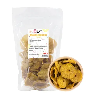 Zdjęcie produktu dla Ananas suszony plaster 500g