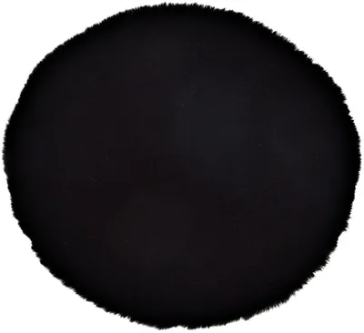 Produktbild von Rundes kurzflor Deko-Fell Sitzkissen 34 cm in schwarz für Stühle