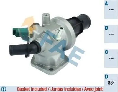 Produktbild von FAE Thermostat Kühlmittel 88°C für OPEL Corsa C Schrägheck (X01) Meriva A (X03) für FIAT PANDA (169) PUNTO (188) für SUZUKI SWIFT III (MZ, EZ)
