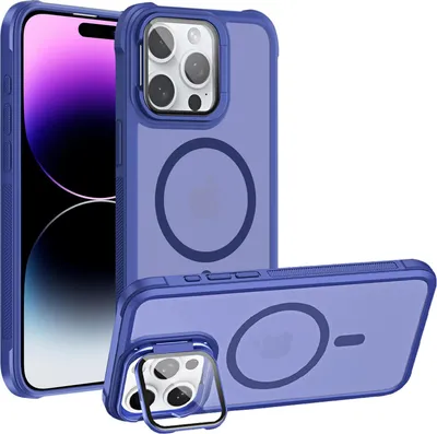 Immagine prodotto di Custodia protettiva per iPhone 14 Pro, compatibile con il supporto in vetro pieghevole MagSafe per la protezione della fotocamera