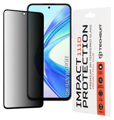 Produktbild von Techsuit Privacy Full Cover Impact Protection Blickschutzfolie für HONOR 90 Smart/X7b - Schwarz