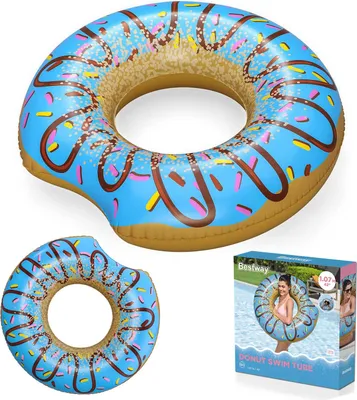 Produktbild von Aufblasbarer Strandring zum Schwimmen, blauer Donut, 107 cm, BESTWAY