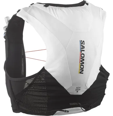 Imagen del producto de SALOMON ADV SKIN 5 RACE FLAG SET. Chaleco de hidratación, talla S, color negro/blanco