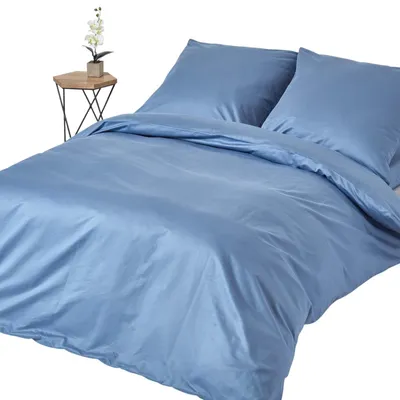 Produktbild von HOMESCAPES Bettwäsche Set himmelblau, Fadendichte 1000, 155 x 220 cm