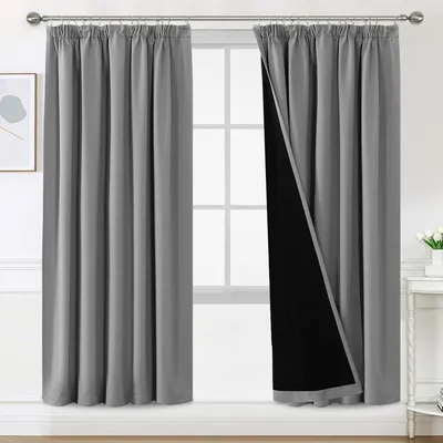 Immagine prodotto di Tende per camera da letto - 2 pezzi di tende oscuranti al 100% per interni - Isolanti termicamente - Adatte anche per il soggiorno - Eleganti - Moderne