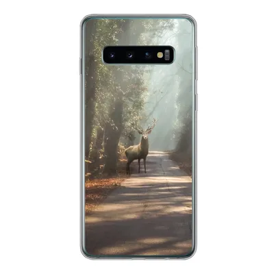Produktbild von MuchoWow® Handyhülle Schutzhülle Hülle für Samsung Galaxy S10 Hirsche - Wald - Sonnenstrahlen Silikon Softcase Handy Hülle - Handytasche