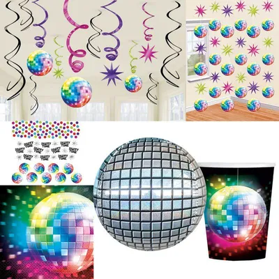 Produktbild von 80er Jahre Party Deko Disco Partyset Mottoparty 70er Jahre Party