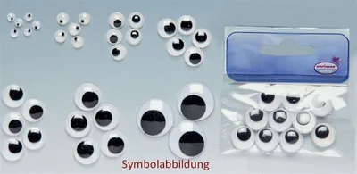 Produktbild von Wackelaugen rund bewegliche Pupille Durchmesser 6mm 10 Stück