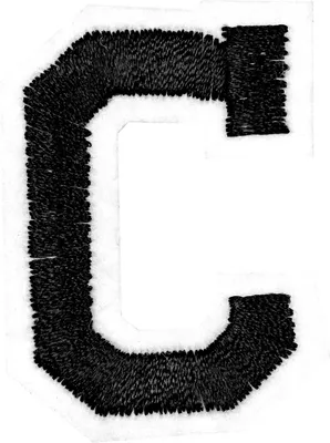 Produktbild von 1 Buchstaben Aufbügler, 15-43x45mm, Applikation, Aufnäher, schwarz, Buchstaben & Zeichen:C