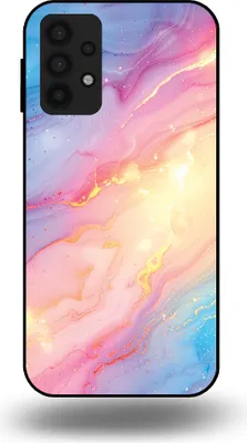 Produktbild von Smartphonica Handyhülle geeignet für Samsung Galaxy A32 5G mit Regenbogen Glitter Marmor Print - TPU Backcover Case Regenbogen Glitter Marmor Design