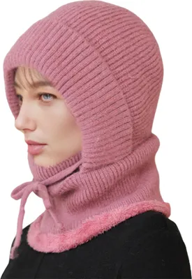 Produktbild von Outdoor-Kopfbedeckung, einfarbig, mit Plüschbesatz, winddicht, warm, Gesichtsschutz, Schal, Mütze, Ski-, Wander-, Rad- und Wintersport-Kopfbedeckung