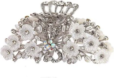 Immagine prodotto di Fermaglio per capelli in argento con perle e strass da donna