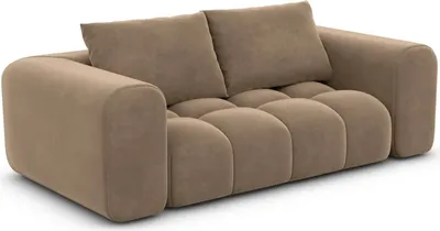 Produktbild von Samtstoff 2-Sitzer Couch Lavera Braun