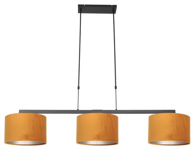 Immagine prodotto di Steinhauer - lampada a sospensione - Stang - nero - metallo velluto - grande lampada da tavolo da pranzo - E27 - 3460ZW