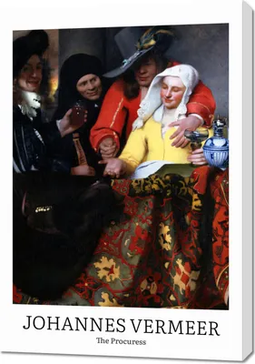 Image de Image 70 x 100 cm Design La Procuress, Vermeer Vintage pour le salon