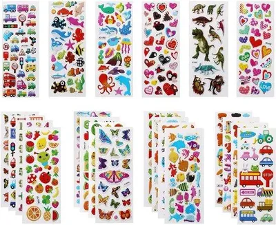 Imagen del producto de Calcomanías de colores, 22 hojas, más de 500 diseños diferentes, para portátil, maleta, patineta