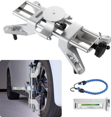 Image de VEVOR Pince à roue et adaptateur magnétique, 1 pièce. Outil d'alignement des roues en alliage d'aluminium pour un réglage précis du carrossage, adapté aux jantes de 11 à 25 pouces, outil magnétique de réparation des pneus pour voitures et camions.