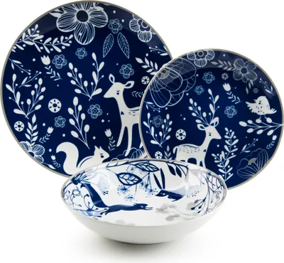 Produktbild von Excelsa Geschirrset 18-teiliges Suomi Porzellan Blau