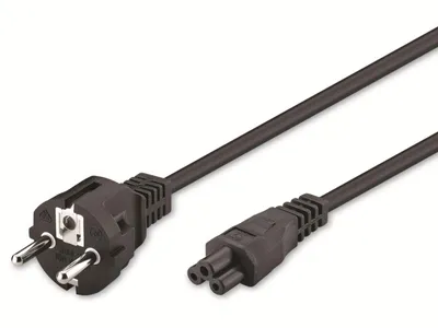 Produktbild von Goobay 57846 Netzanschlusskabel (Schutzkontakt), 1 m, Schwarz Schutzkontaktstecker (Typ F, CEE 7/7) > Gerätekupplung C5