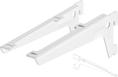 Image de Support d'étagère D 380 mm, blanc, 2 pièces
